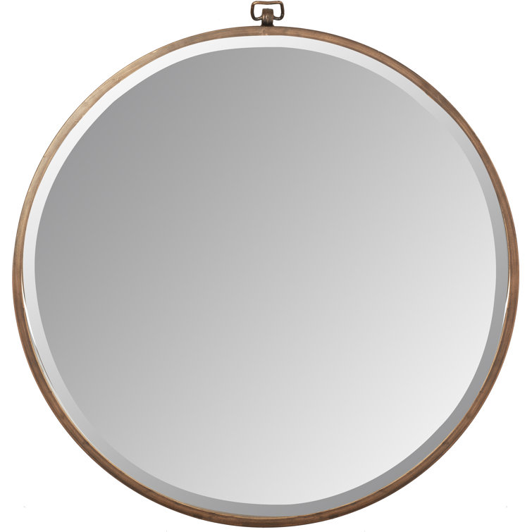 Vintage Glamour 36" Antiqued Bronze Round Wall Mirror