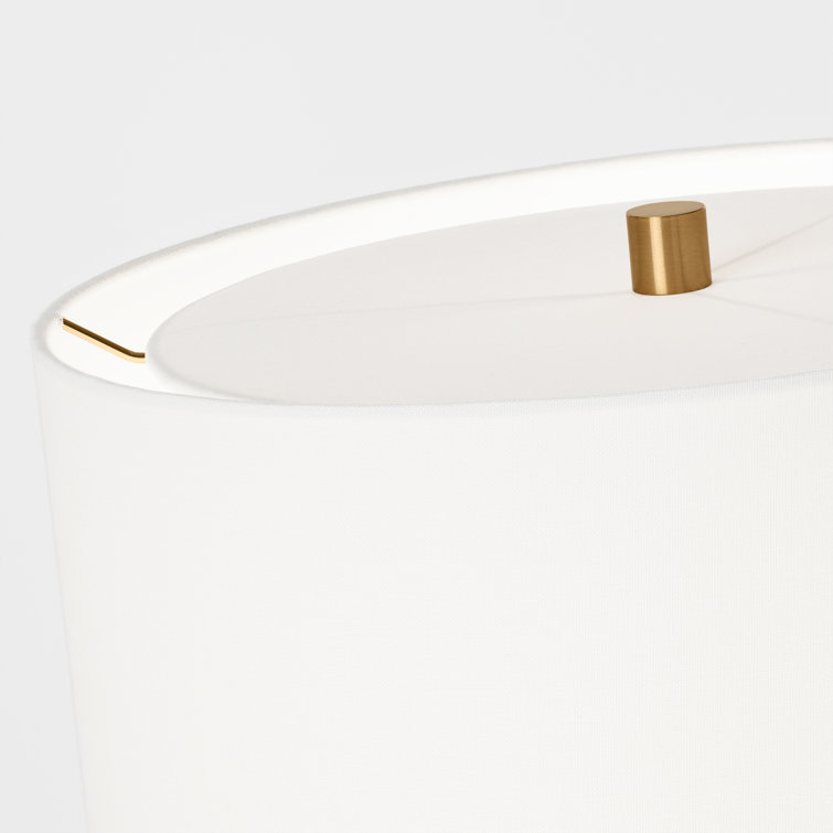 Olive Ceramic Table Lamp with White Linen Shade