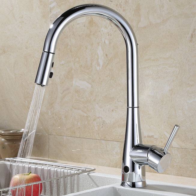 Chrome Plated Touchless Pull-out Spray Kitchen Faucet
