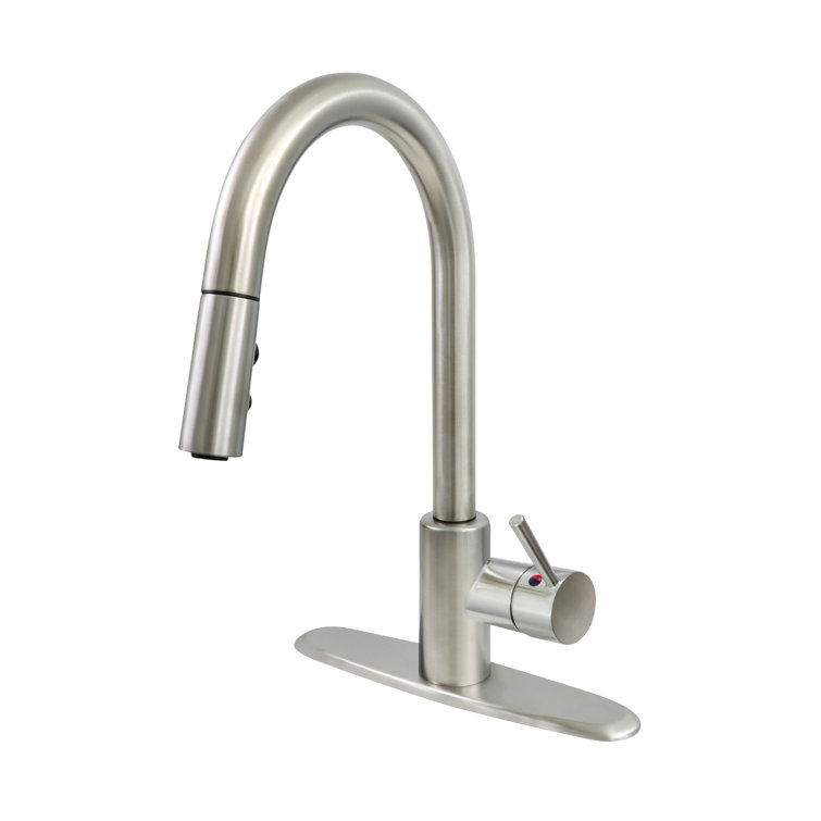 Stainless Steel High Arc Kitchen Faucet with Pull Down Sprayer