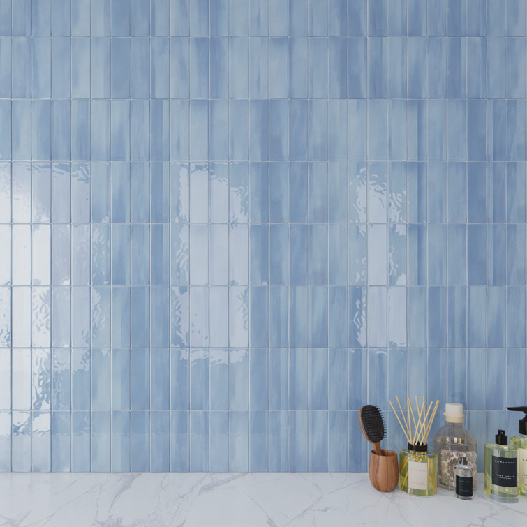 Sky Blue Glossy Porcelain 12x24 Rectified Tile