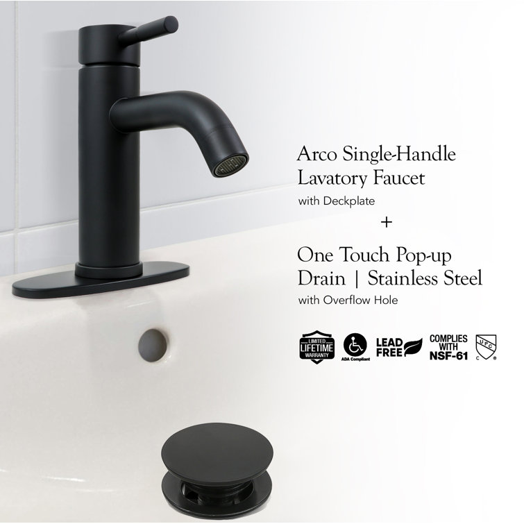 Matte Black Stainless Steel Single Handle Bathroom Faucet