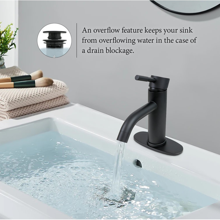 Matte Black Stainless Steel Single Handle Bathroom Faucet