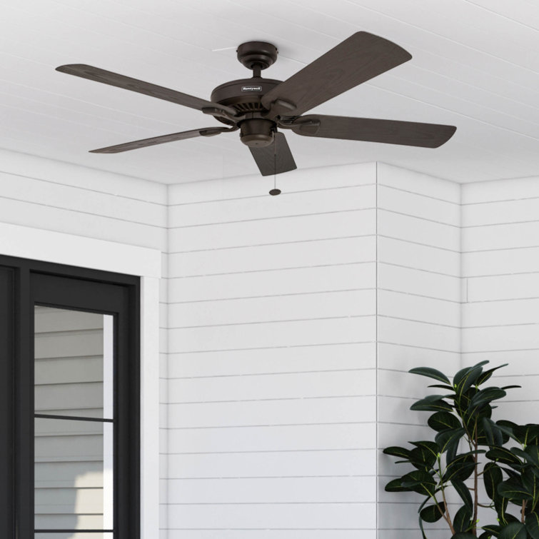 Belmar 52" Bronze Ceiling Fan with Mahogany Blades