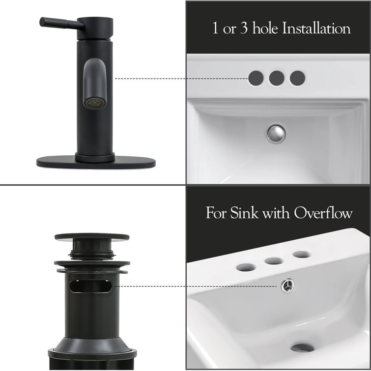 Matte Black Stainless Steel Single Handle Bathroom Faucet