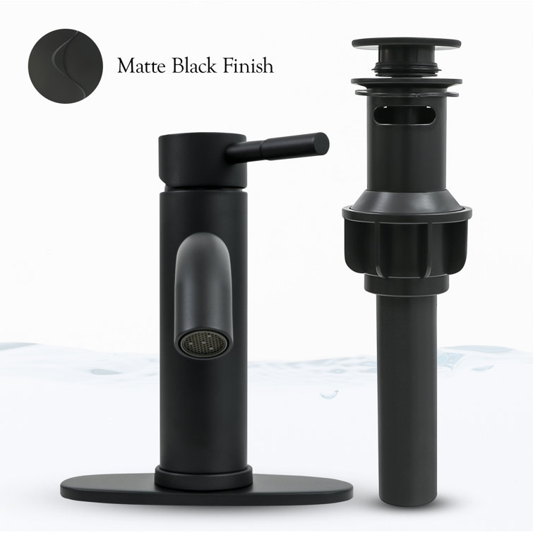 Matte Black Stainless Steel Single Handle Bathroom Faucet