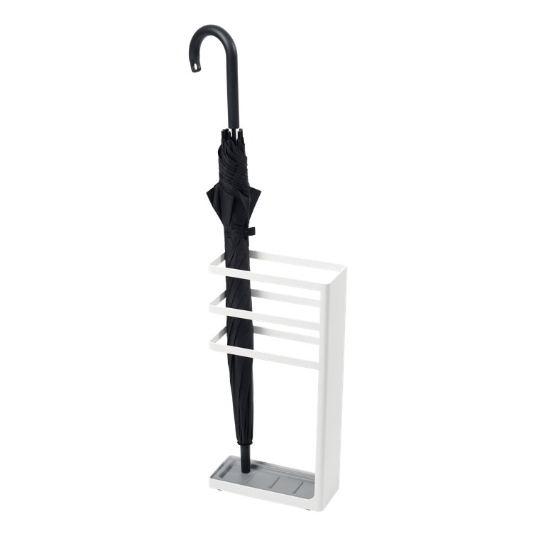 White Steel Freestanding Umbrella Holder for Entryway