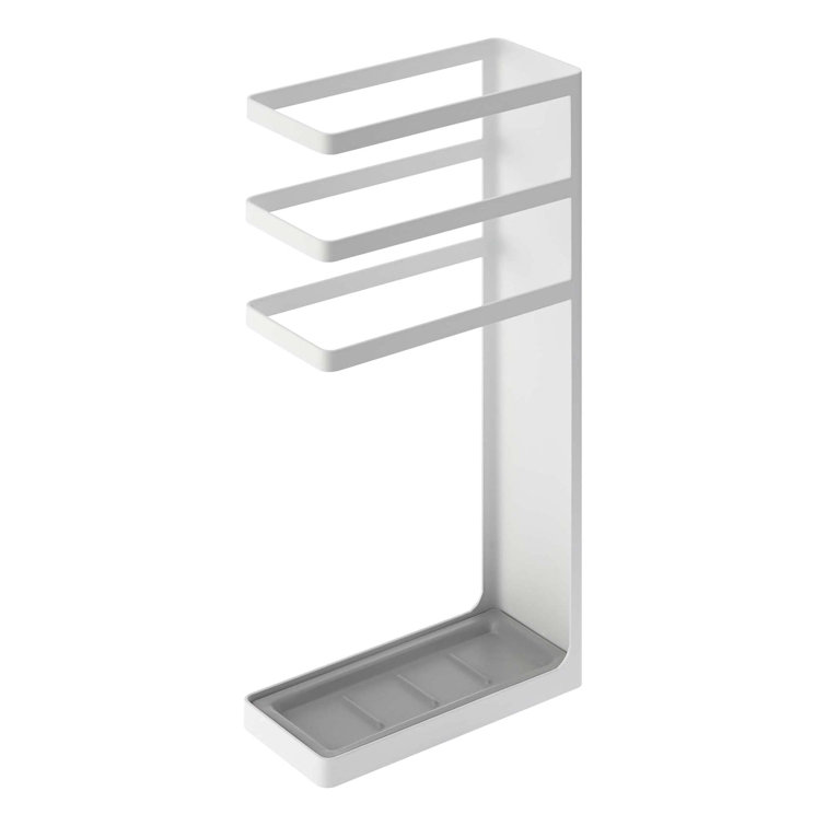 White Steel Freestanding Umbrella Holder for Entryway