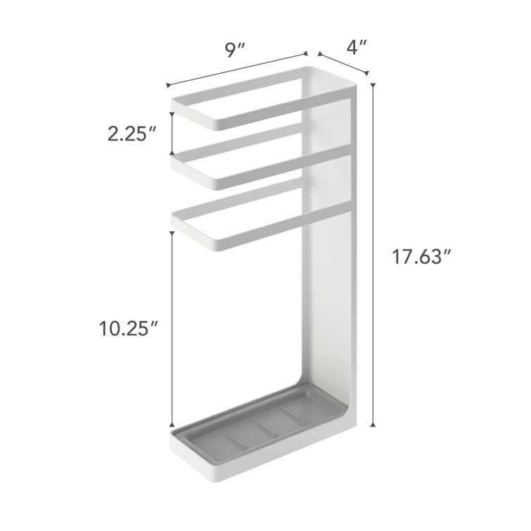 White Steel Freestanding Umbrella Holder for Entryway