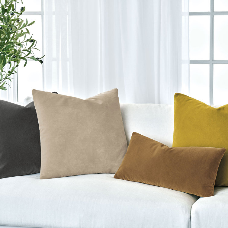 Amber Embroidered 20" x 20" Square Polyester Throw Pillow