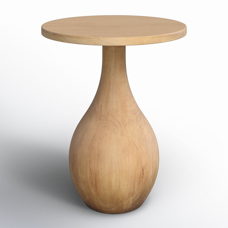 Natural Pine Round Wood End Table