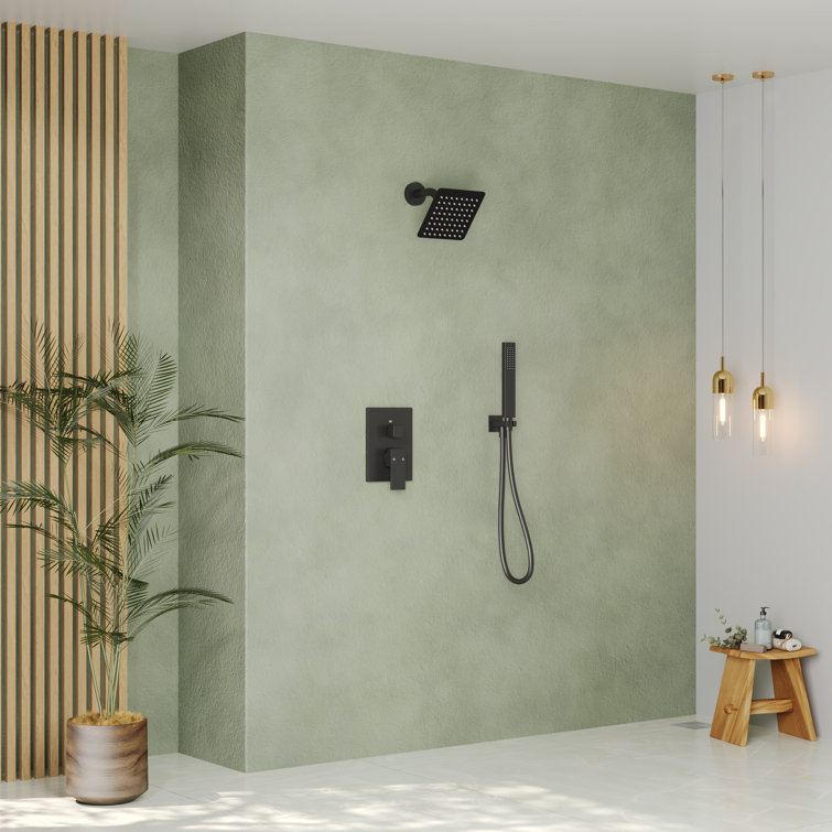 Matte Black Dual-Function Wall Mounted Shower System
