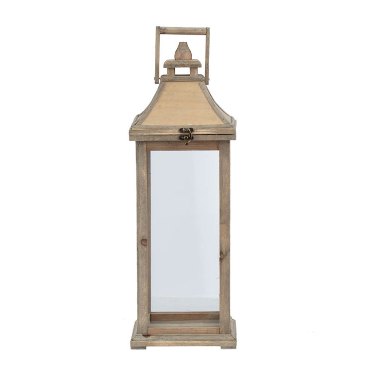 Tall Whitewood Hanging Garden Candle Lanterns, Set of 2