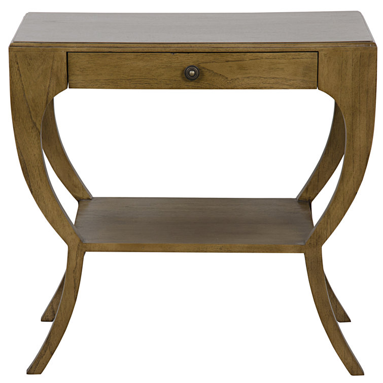Maude Rustic Elegance Saddle Brown Nightstand with Storage