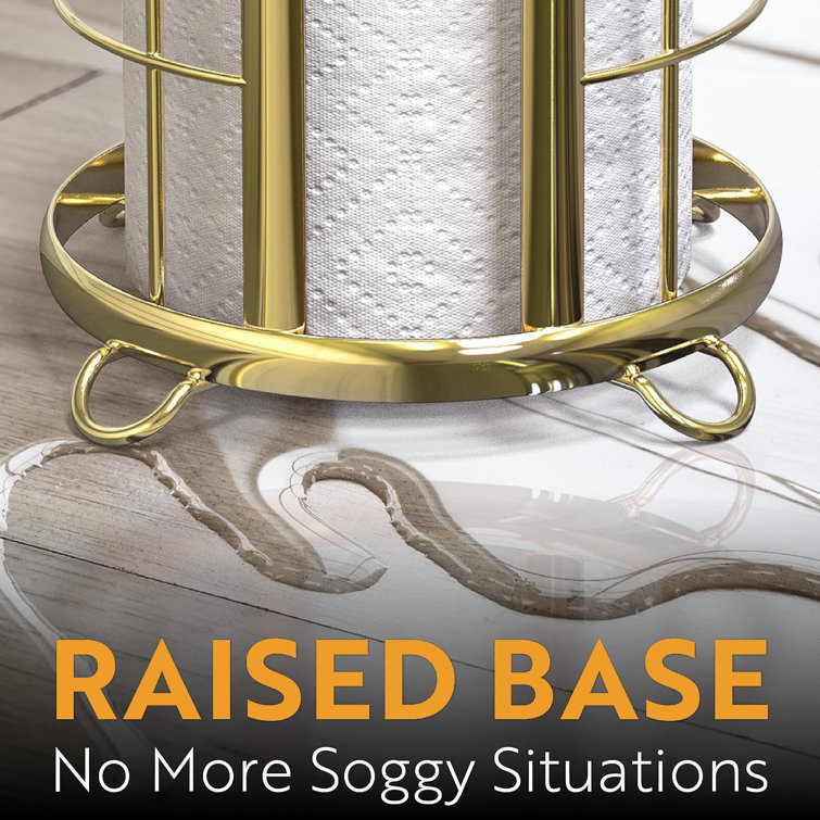 Gold Freestanding Modern Toilet Paper Holder with Open Top