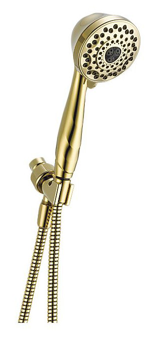 Polished Brass Multi-Head Handheld Shower with Hose