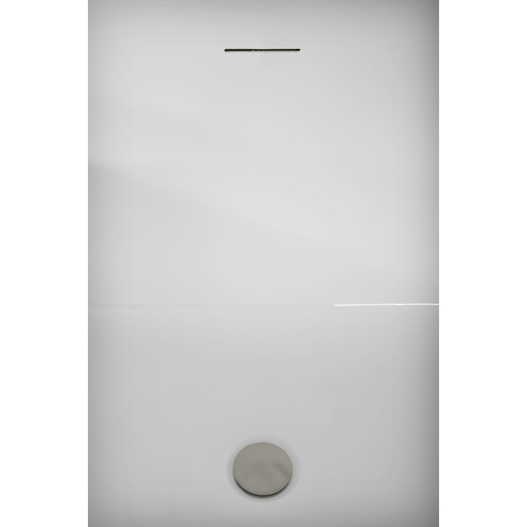 63" Glossy White Acrylic Freestanding Slipper Soaking Tub