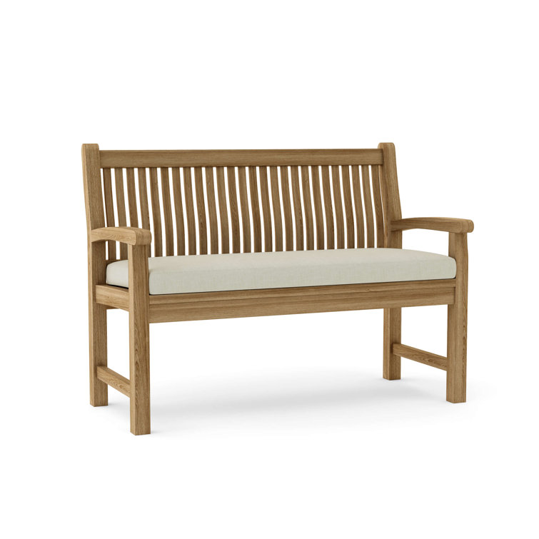 Sahara Elegantly Curved 3-Seater Natural Teak Outdoor Bench