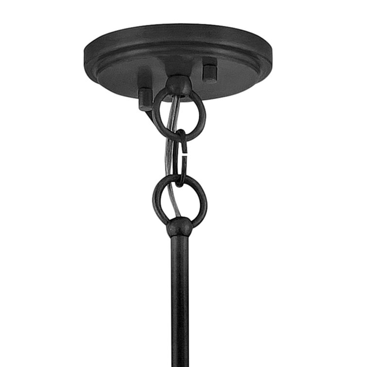 Black and Off-White Linen Drum Pendant Light with LED