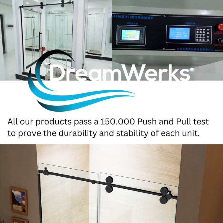48" W x 79" H Frameless Clear Glass Shower Door with Chrome Hardware