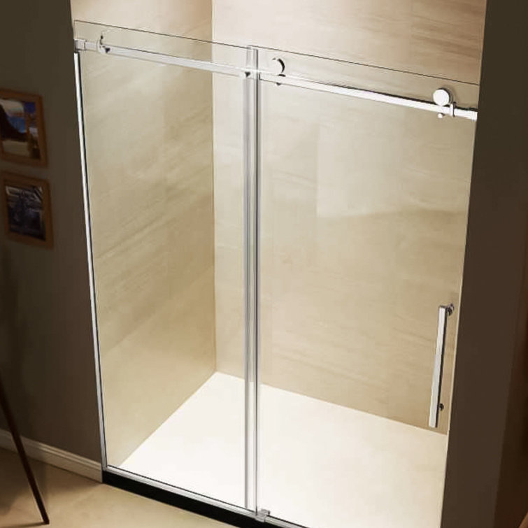 Dreamwerks 60" x 79" Frameless Sliding Shower Door with Stainless Steel Frame