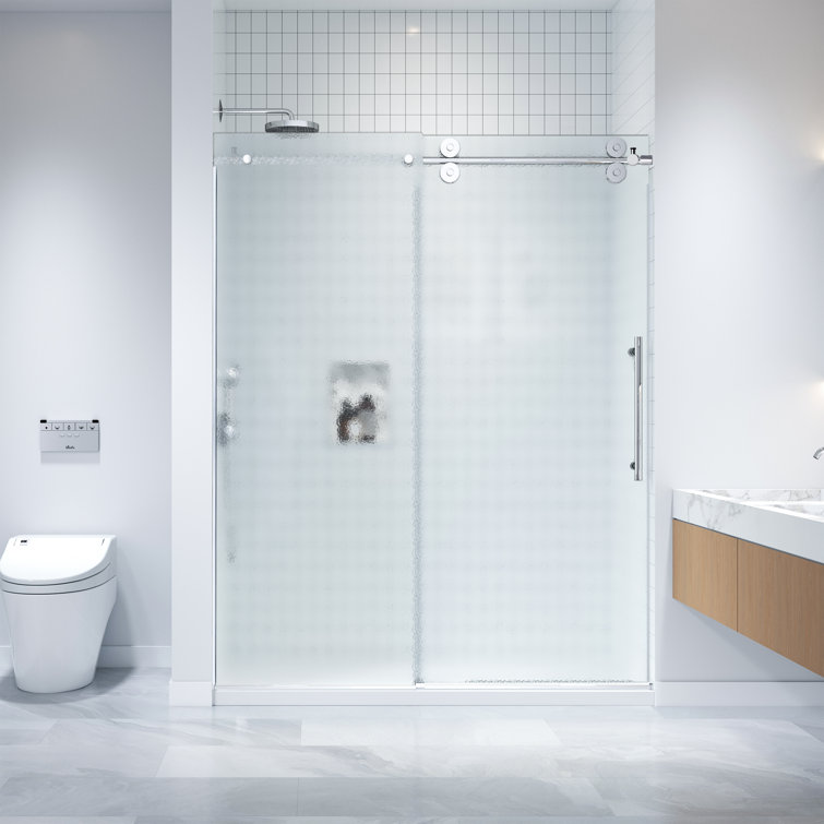 60'' W x 79'' H Frosted Tempered Glass Frameless Shower Door