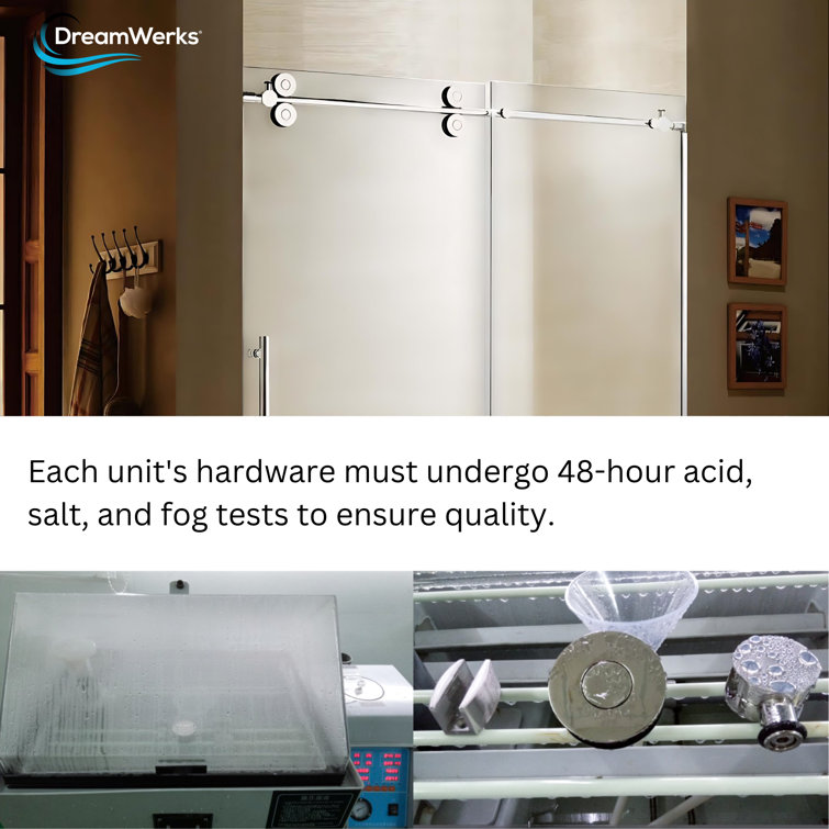 60'' W x 79'' H Frosted Tempered Glass Frameless Shower Door