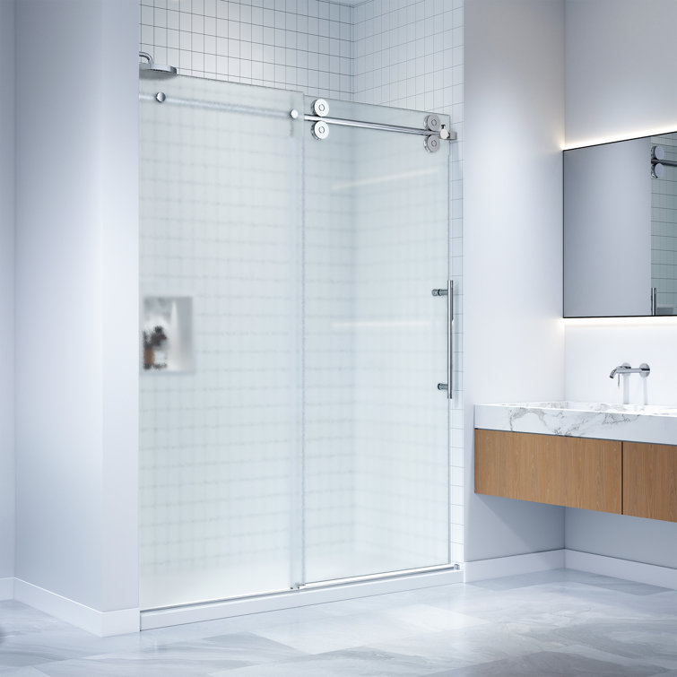 60'' W x 79'' H Frosted Tempered Glass Frameless Shower Door
