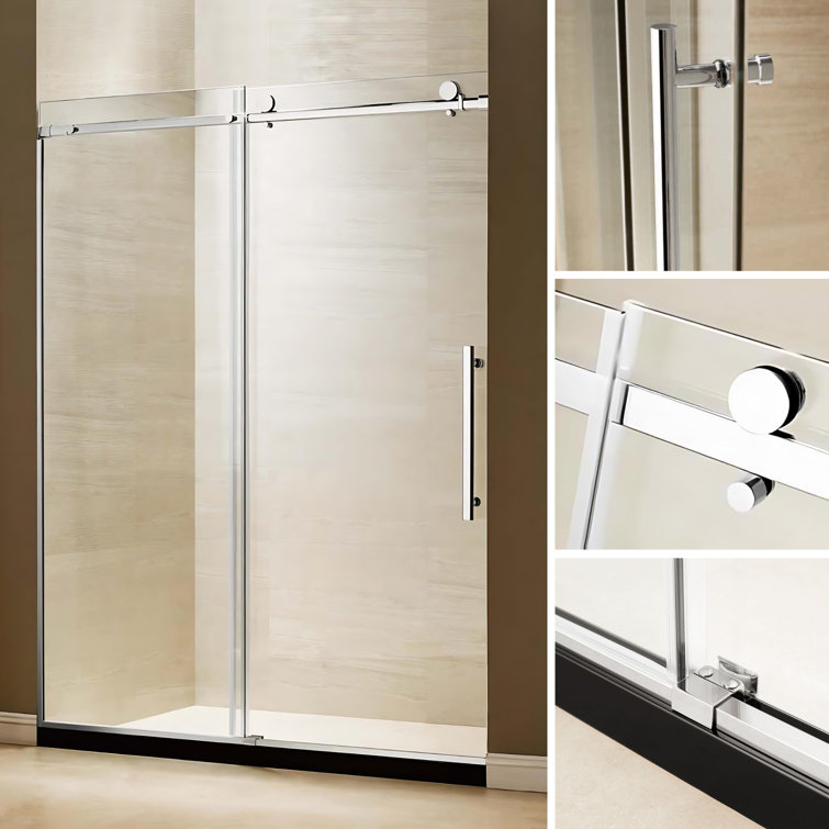 Dreamwerks 60" x 79" Frameless Sliding Shower Door with Stainless Steel Frame
