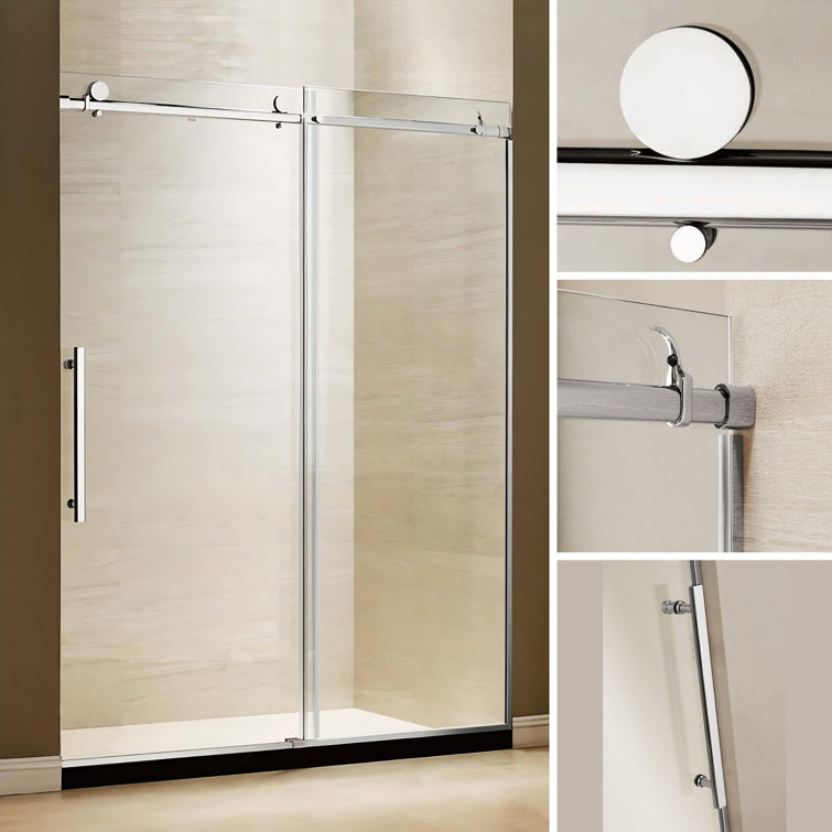 Dreamwerks 60" x 79" Frameless Sliding Shower Door with Stainless Steel Frame