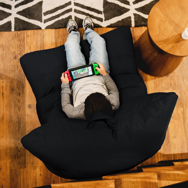 Roma Black Smartmax Bean Bag Chair with Removable Cover