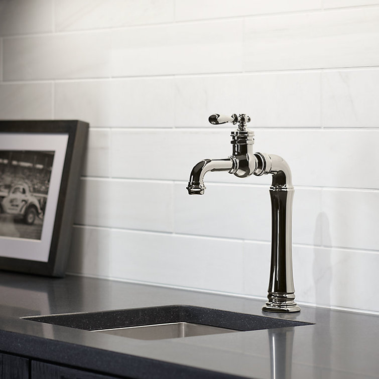 Vibrant Polished Nickel Gentleman's Bar Faucet with Accessories
