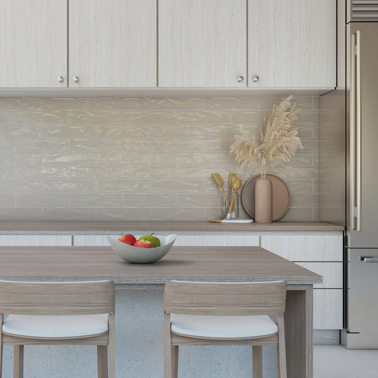 Greige Gloss 3x12 Ceramic Subway Wall Tile