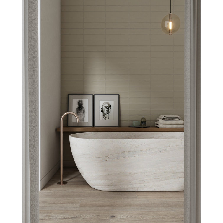 Greige Matte 3x12 Ceramic Subway Wall Tile