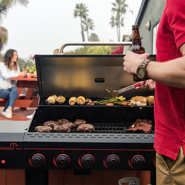 Megamaster 6-Burner Black Stainless Steel Propane Gas Grill