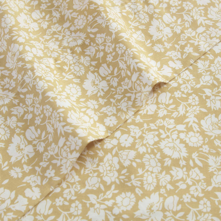 Norella Pink Floral Cotton Percale Full Sheet Set