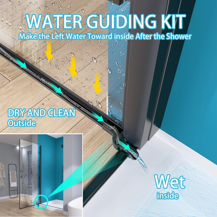 Matte Black 33'' Frameless Pivot Shower Door with Clear Glass