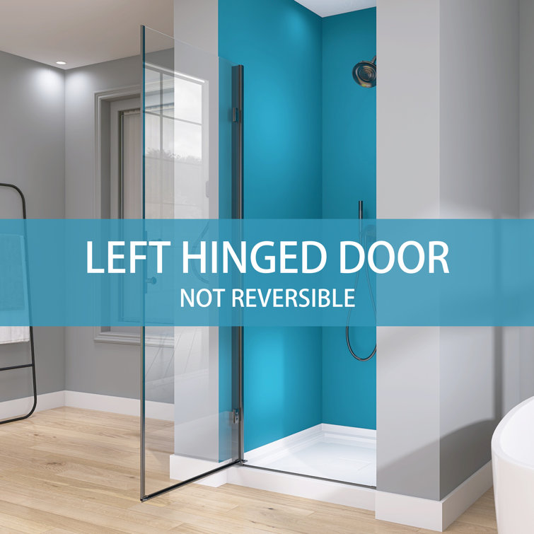 Matte Black 33'' Frameless Pivot Shower Door with Clear Glass