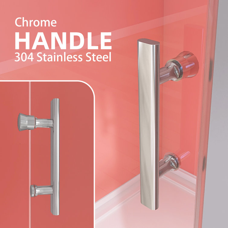 Matte Black Semi-Frameless Pivot Shower Door with Clear Glass
