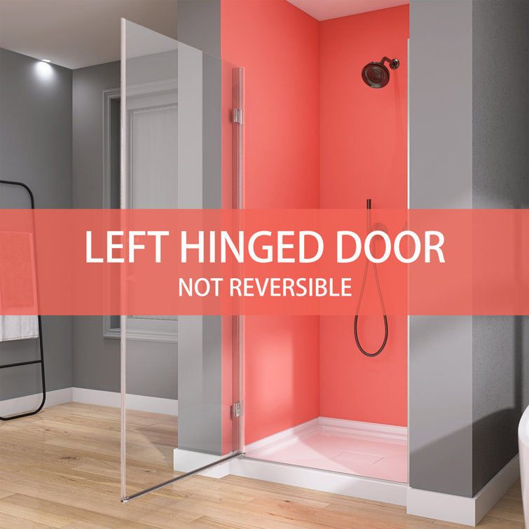 Matte Black Semi-Frameless Pivot Shower Door with Clear Glass