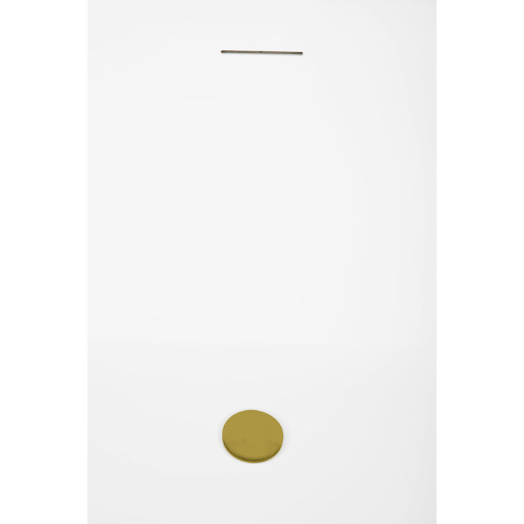 71'' Glossy White Acrylic Freestanding Soaking Tub with Brushed Gold Trim