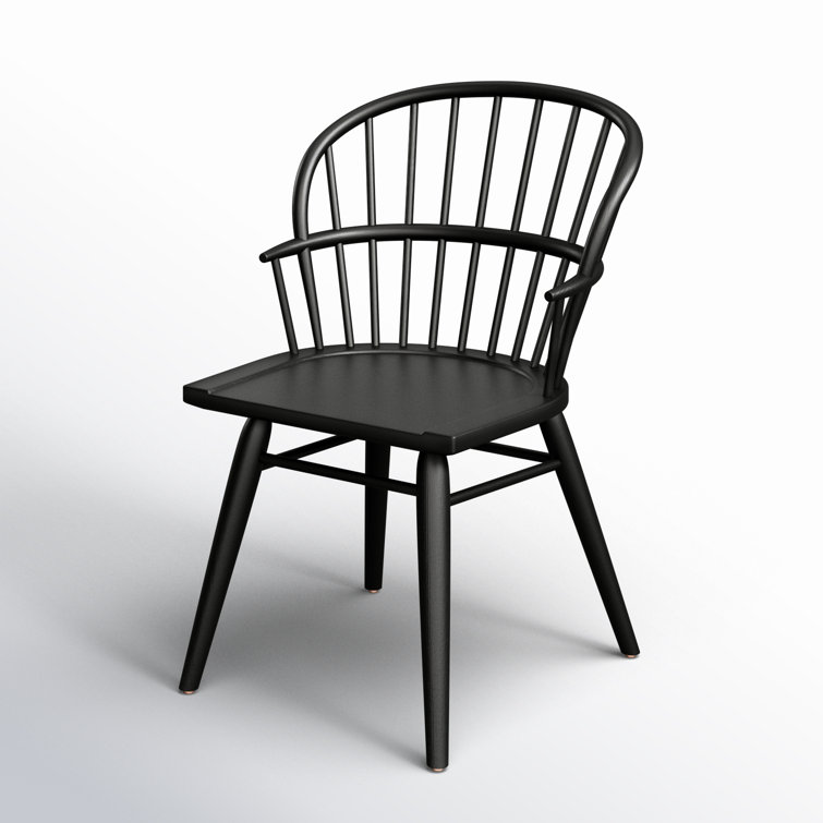 Black Ash Solid Wood Windsor Arm Chair