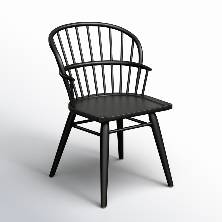 Black Ash Solid Wood Windsor Arm Chair