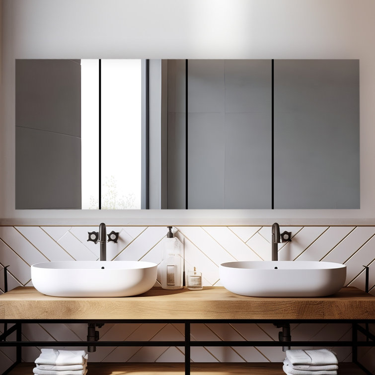 Royale 72-Inch Wide LED Medicine Cabinet with Mirrors