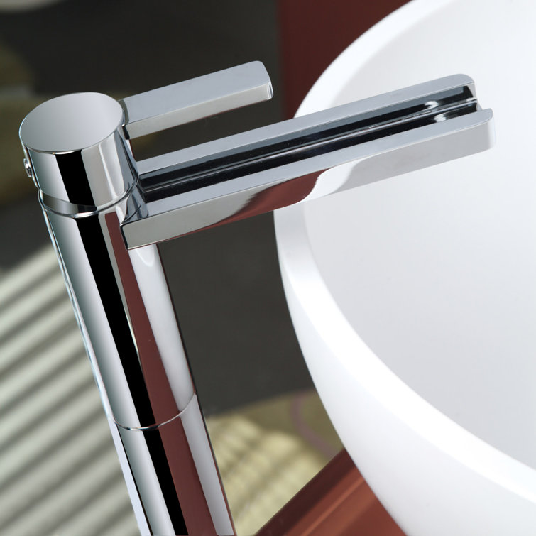 Polished Chrome Modern Single-Handle Waterfall Bathroom Faucet