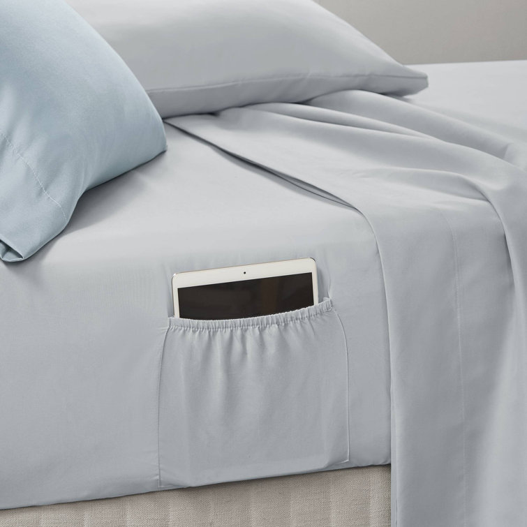 Full Gray Floral Microfiber Bed in a Bag Set