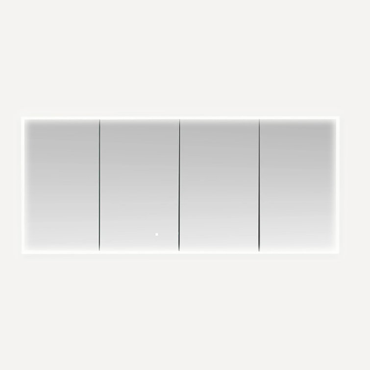 Edge Royale 72" Wide LED Medicine Cabinet with Defogger and Magnifying Mirror