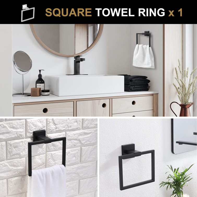 Matte Black Stainless Steel 5-Piece Bathroom Hardware Set