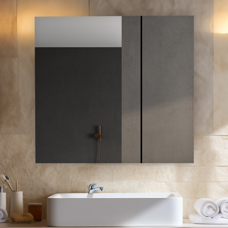 Royale 30" Silver Aluminum Medicine Cabinet with LED Mirror