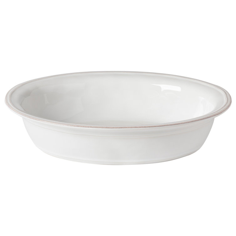 White 13" Fine Stoneware Oval Baker